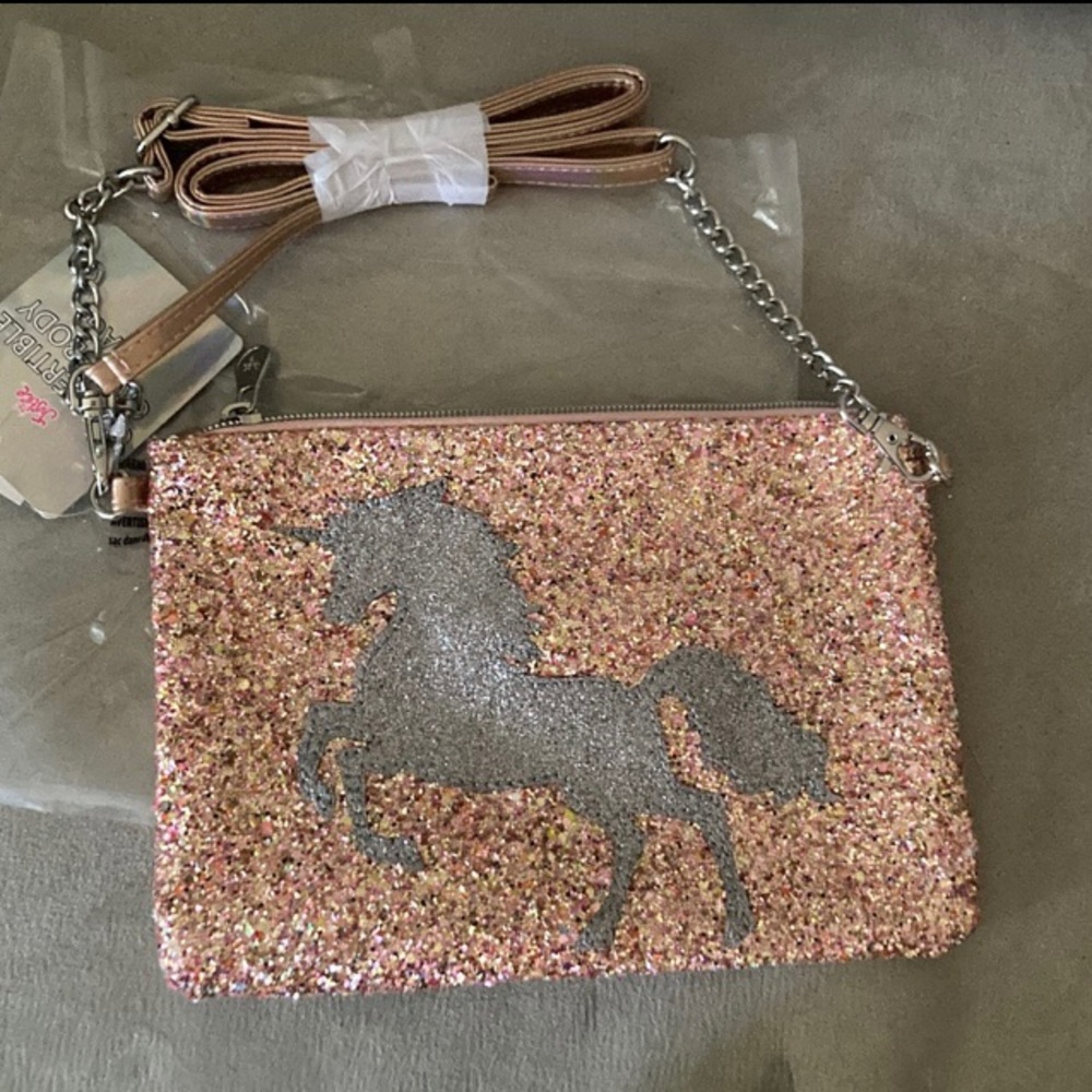 NWT-Justice Sparkly Unicorn Crossbody Bag